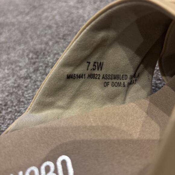 Munro Lee Slide Womens Tan Camel Lamb Open Toe Sandals Size 7.5W - Picture 6 of 9